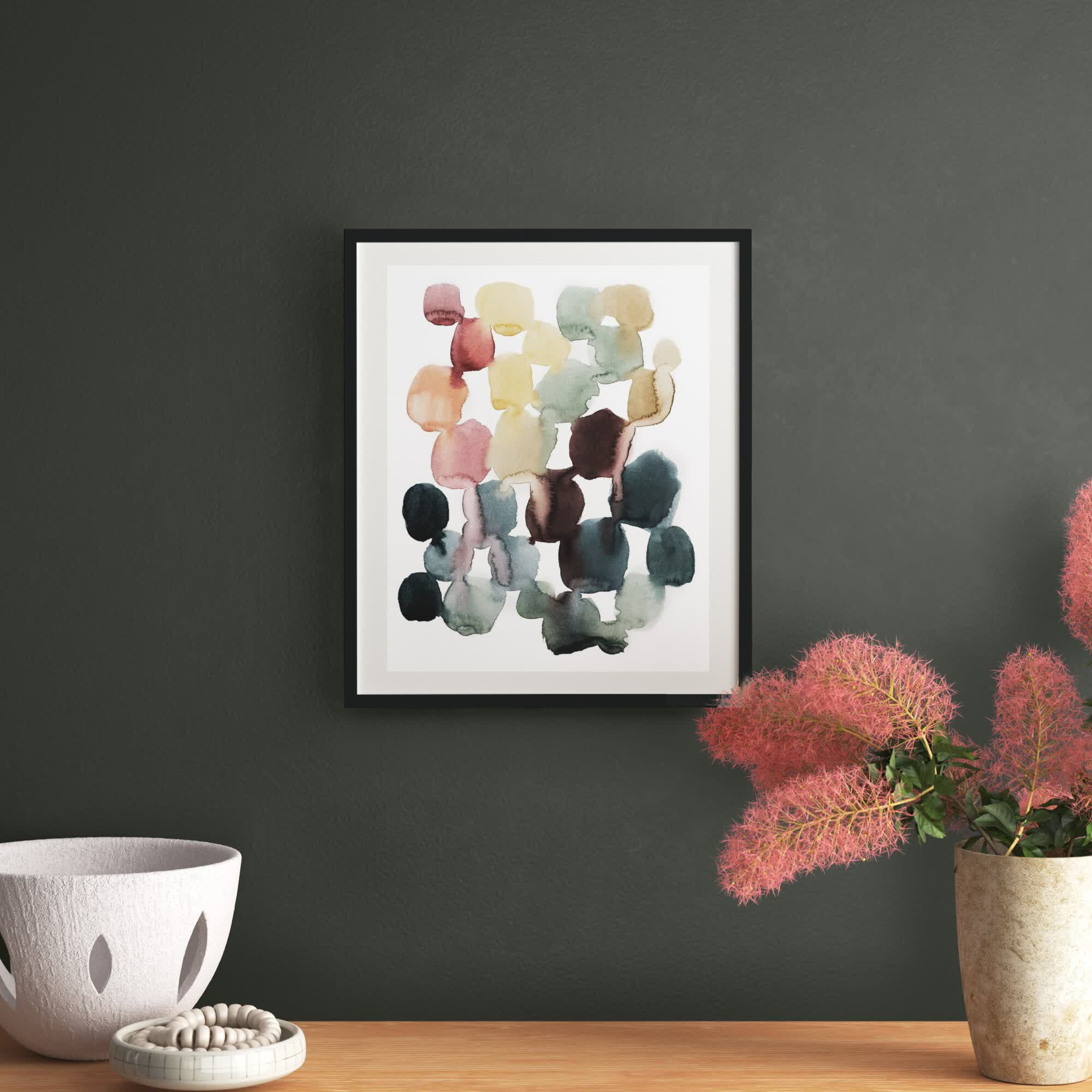 Desert Stones II by Grace Popp, 20" H x 17" W, Black Framed Paper