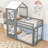Twin Over Twin Bunk Bed With Safety Features And Roof-264706867
