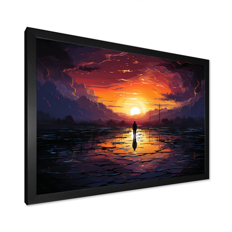 Amethyst Desert Sands Journey IV - Desert Wall Art, Black Closed Corner Framed, 12" H x 20" W x 1" D