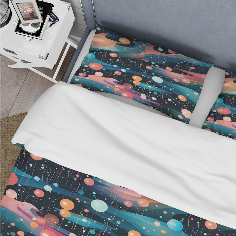 Ensemble de housse de couette Mystic Cosmos, Housse de couette simple + 1 taie décorative stan