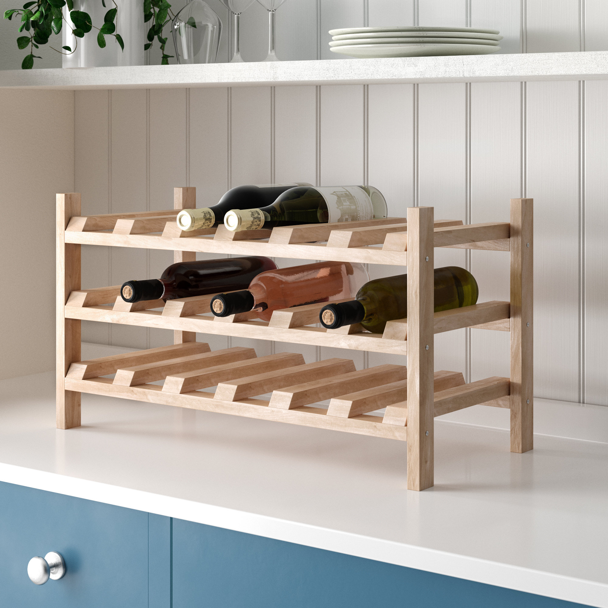 Red Barrel Studio Karnes 18 Bottle Stackable Countertop Wine Bottle ...