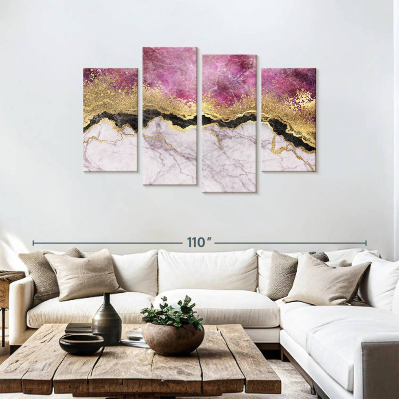 Avery rose et or abstrait