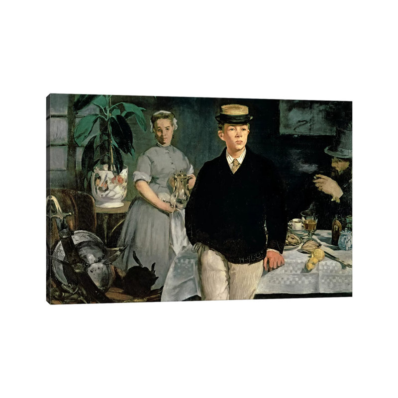 Luncheon In The Studio by Edouard Manet - Wrapped Canvas Painting, 101.6 cm H x 66.04 cm W
