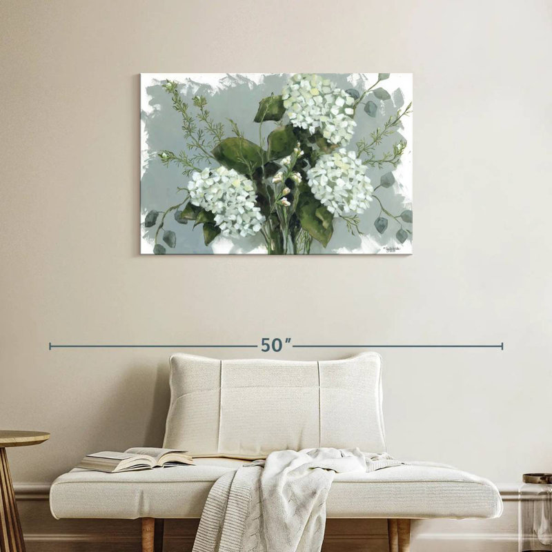 Harnek Hydrangeas In White, 24" H x 36" W