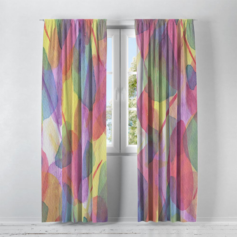 Panneaux de rideaux semi-transparents abstraits, l 40 po x L 82 po