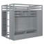 Lit mezzanine double avec tiroirs, tablettes et gris clair-1204083283