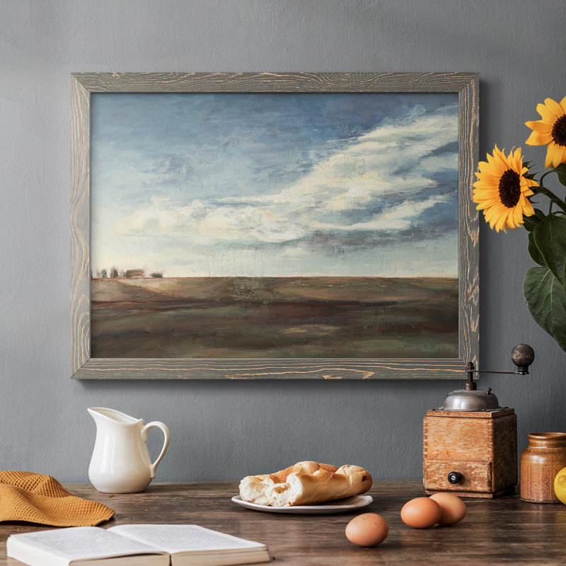 «Coming Storm», peinture sur toile encadrée, H 26 po x l 38 po x P 1,5 po, Gris