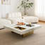 Table basse moderne carrée en marbre avec plateau, base en acier inoxydable doré, centre de table de salon luxueux