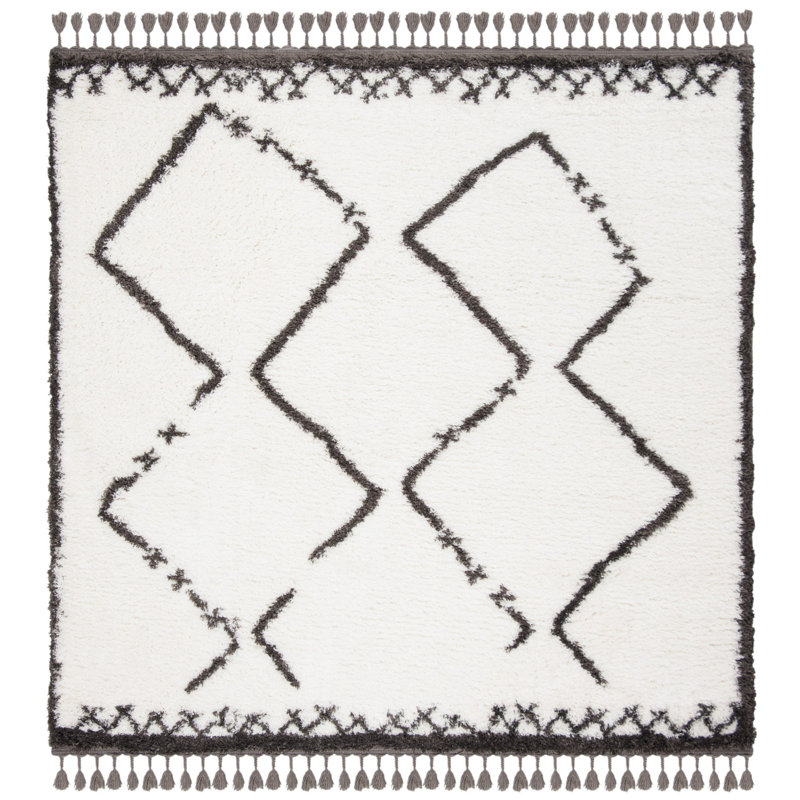 Allon Shag 200 Performance Geometric Rug, Square 6'7"