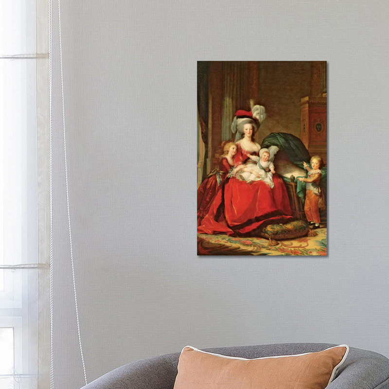 Marie Antoinette And Her Children, 1787 by Elisabeth Louise Vigee Le Brun - Wrapped Canvas Painting