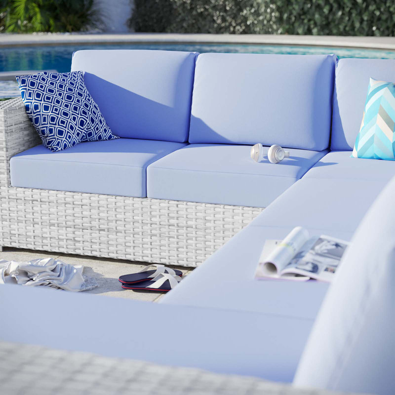 Ensemble modulaire d'extérieur 5 pièces Convene, Bleu clair