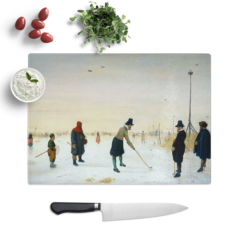 Playing Golf on the Ice by Hendrick Avercamp Chopping Board, 0.4cm H x 28.5cm W x 39cm L