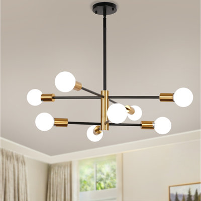 Olaniyan 8-Light Sputnik Modern Linear Chandelier Accents