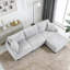 Canapé en velours côtelé de 100 pouces avec canapé convertible modulaire en L à 3 places