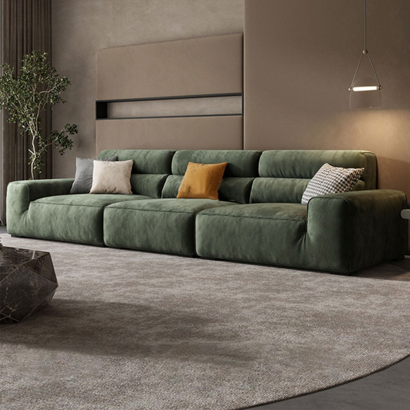 Coussin modulaire vert 100% polyester, H 32,68 po x l 118,11 po x P 38,58 po, 4