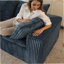 Boneless Cloud Sofa,Corduroy Fabric,Deep Seat Couches,Double-Layer Design,Removable Cushion-2111925464-2111925466
