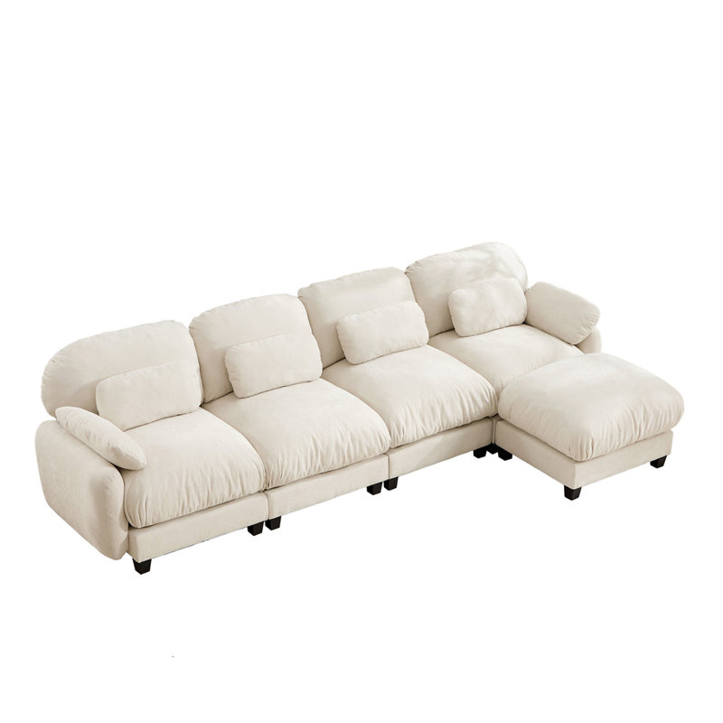 Canapé modulaire en L modulaire, Chenille beige