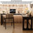 Modern All-Solid Wood L-shaped Black Desk-1205555270