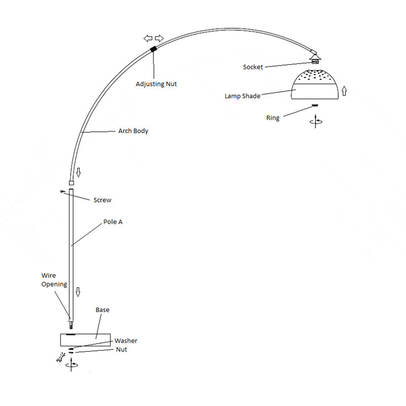81"H STEEL MODERN ARCH FLOOR LAMP