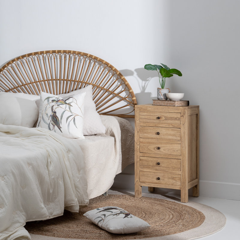 Noker 44cm W Solid Wood Bedside Table