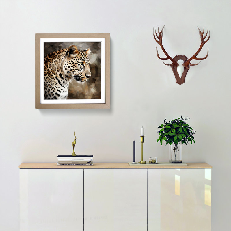 Leopard Precisionism - Framed Print, Oak
