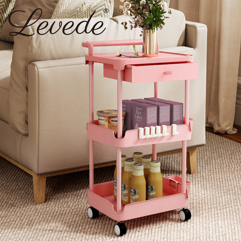 Metal Bar Cart, Pink
