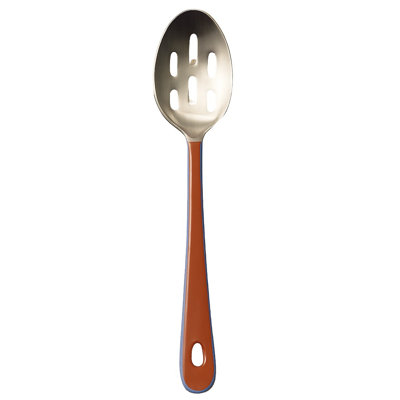Harlow Bright Slotted Spoon with Stainless Steel Head, Raspberry