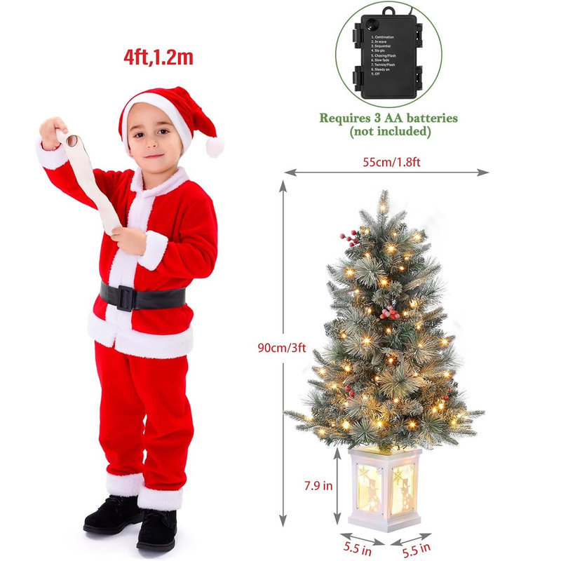 36' H Lighted Artificial Christmas Tree