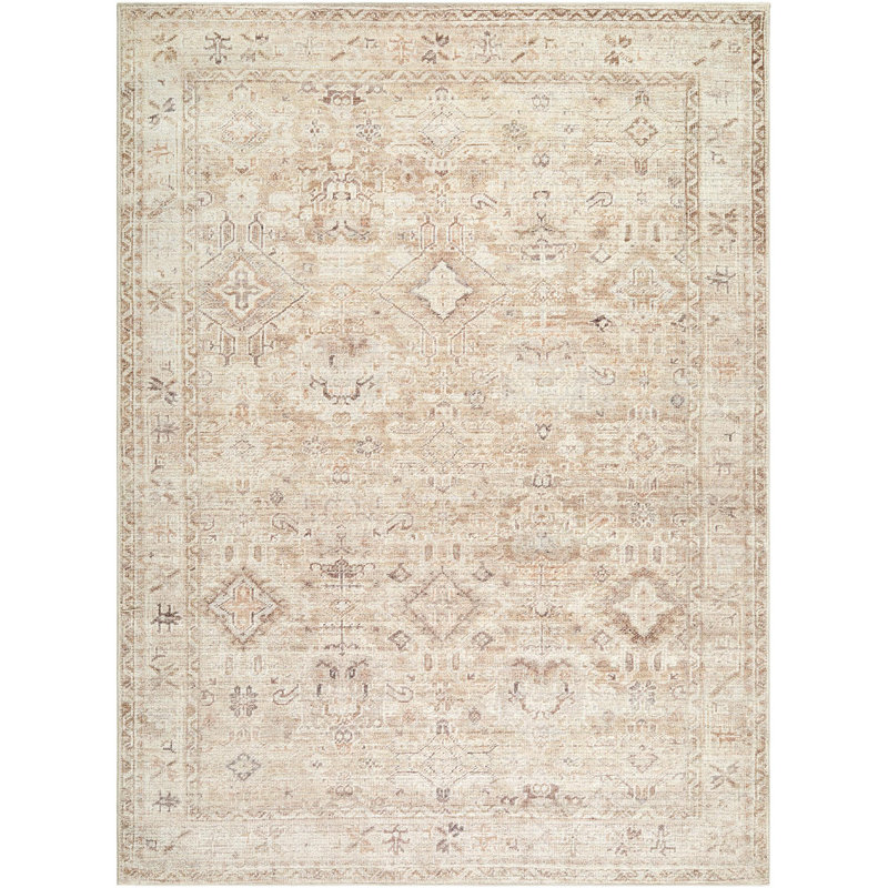 Tapis tissé à la machine Becki Owens x Livabliss Marlene, Rectangle 5 pi 2 po x 7 pi, Beige