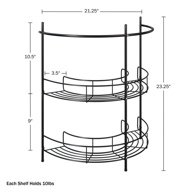 Rangement pour lavabo sur piédestal Lavish Home, Noir