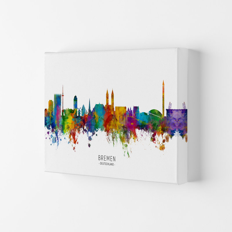 Bremen Deutschland Skyline by Michael Tompsett - Print, Wrapped Canvas, 59.4cm H x 84cm W x 4cm D