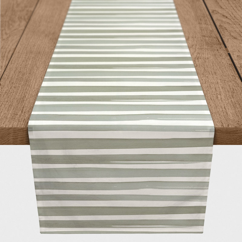 Chemin de table rectangulaire, 72 po x 16 po, Vert/blanc