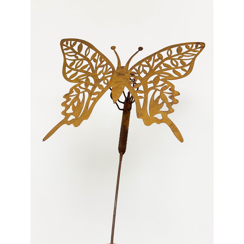 Rustic Butterfly Garden Stake