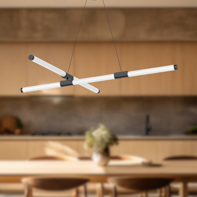 Lustre linéaire moderne à 2 lumières Akari