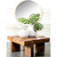 Table basse carrée en bois naturel de 18 pouces de hauteur, avec une structure géométrique et une table stable, d'une profondeur de 36 po, avec une fabrication en grain riche
