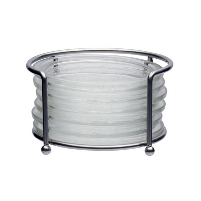 Glass Round 6 Piece Coasters Set