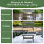 Table basse d'extérieur en osier de patio brun avec plateau en verre-497723400-497723401