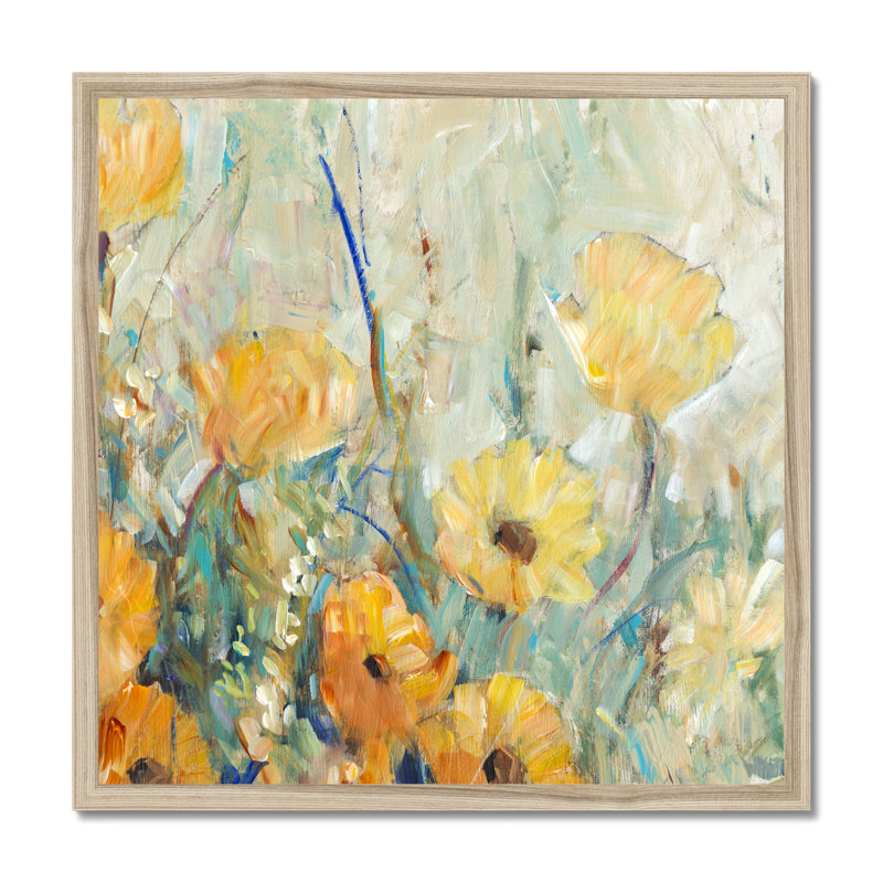 Floral Expression I by Timothy O' Toole - Painting, 55cm H x 55cm W, Natural Wood Framed Paper Print