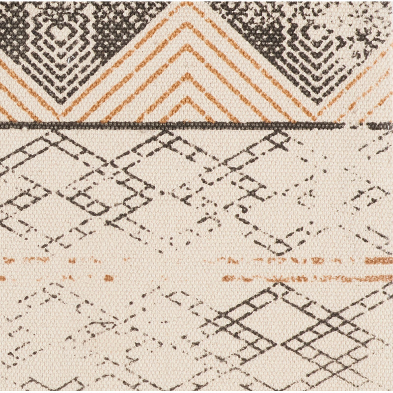 French Connection Suri Machine Washable Stonewash Printed Cotton Rugs, Rectangle 4' x 6'