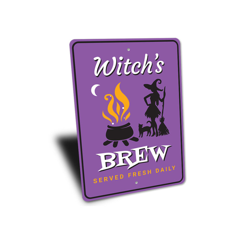 Enseigne Witch's Brew, H 18 po x l 12 po x P 0,06 po
