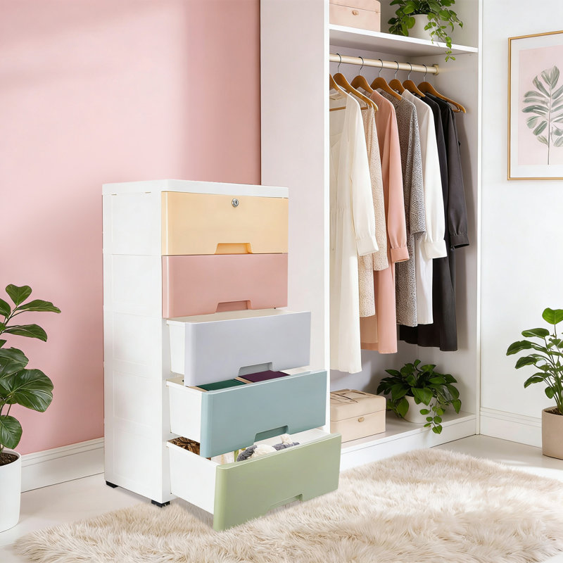 Meuble de rangement en plastique avec 5 tiroirs