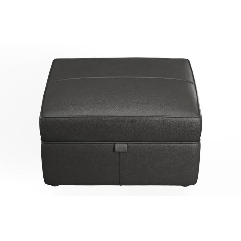 Marylin Wide Rectangle Footstool Ottoman with Storage, Raven