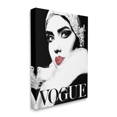 " Vintage Women's Fashion Advertisement Red Lips Chic Portrait " by Ziwei Li
