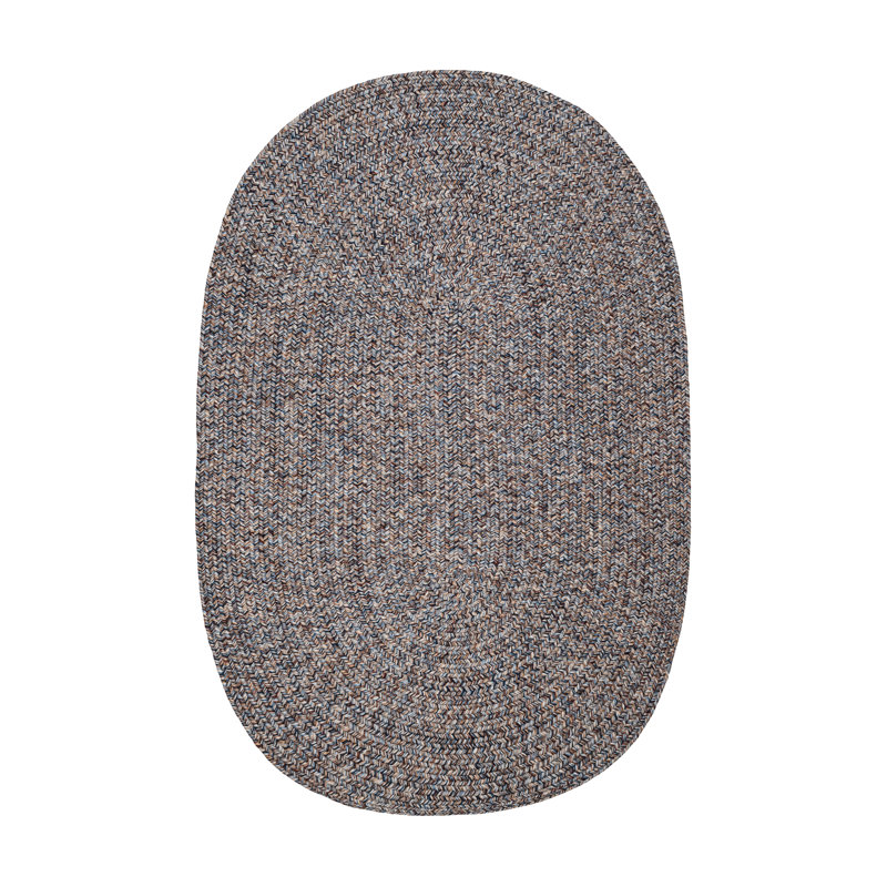 Tapis intérieur / extérieur bleu Seline, Ovale 5 pi x 8 pi