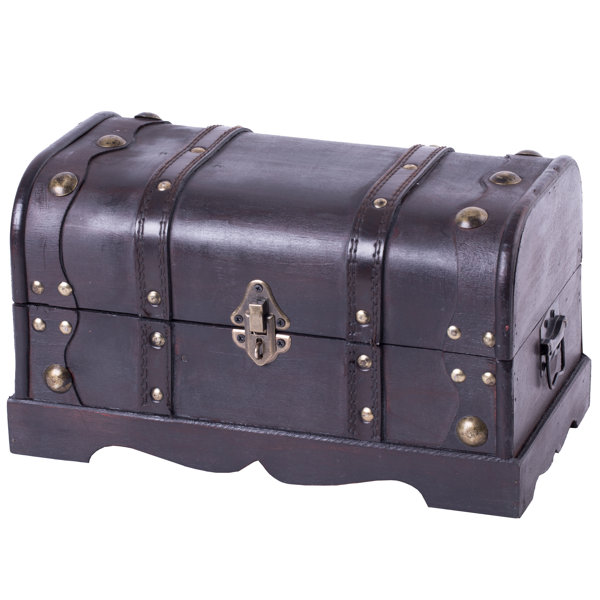 Portable Handmade Treasure Chest Home Bar Trunk 