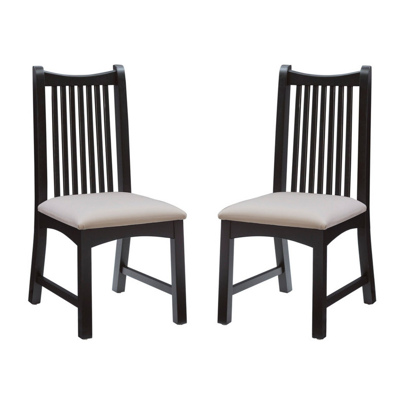 Slat Back Side Chair in Black