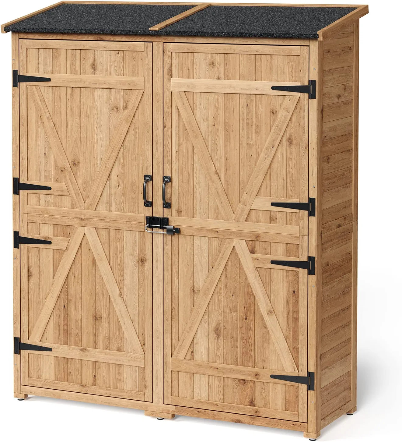 Aiho 4 ft. 7 in. W x 1 ft. 5 in. D Solid Wood Vertical Tool Shed & Reviews | Wayfair