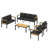5PCS Patio Furniture Set, All-Weather Outdoor Conversation Set With Coffee Table-1112261595
