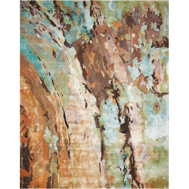 Prismatic Viscose Abstract Indoor Rug, Rectangle 2'3" x 3'
