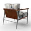 Chaise avec accoudoirs rembourrée Asian Art